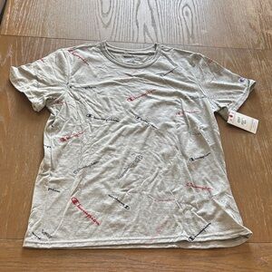 Champion Light Gray Logo Pattern Tee